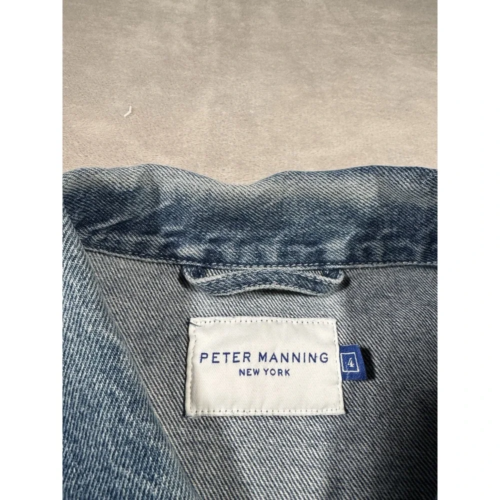 Peter Manning Denim Jacket Size 4 Blue Cotton NICE